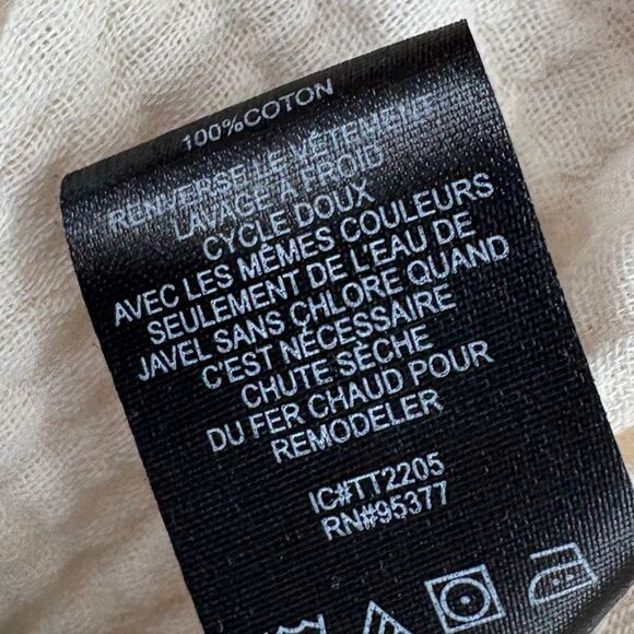 Sanctuary Women’s Gauze Button Down Shirt Cream Ivory Small Boho Casual - Picture 8 of 10